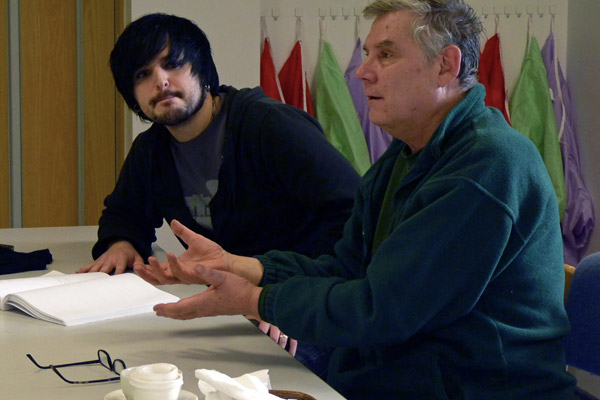Chris Clark with the late James Aubrey at the Sleaford Hub auditions, February 2010.